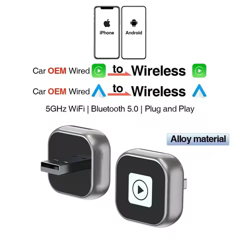 Wireless Android Auto Adapter for Car USB Port Plug & Play for Google Maps Waze Spotify Samsung Goog