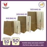 PUTIH Sos Bag Paper Bag White Chocolate 50 Gr For Wrapping Paper Bags Bread Food Souvenirs Eco Green