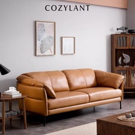 Cozylant Connor Leather Sofa / 3 Seater Sofa / 1 Seater Sofa / Top Grain Half Leather Sofa / Brown /