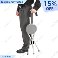 ValeAura Tungkod Adjustable Quad Cane with Chair for Senior Original Cane Chair