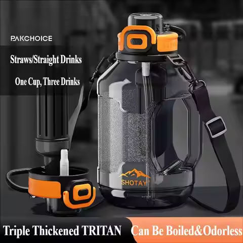 SHOTAY TRITAN Ton 2000ML Straw Cup Barrel Bpa-Free Odorless Large Capacity High Temperature Resistan