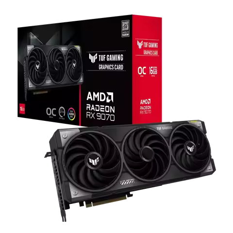 2025 TUF Gaming Radeon RX 9070 OC Edition 16GB GDDR6 Desktop Gaming Video Card AMD Chipset PCI Expre