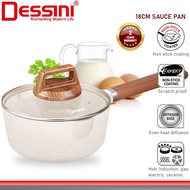DESSINI ITALY 18CM Maifan Stone Sauce Pan Induction Non Stick Milk Pot Frying Pan Casserole Bowl Coo