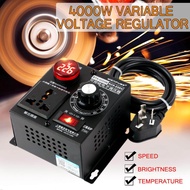 มอเตอร์ควบคุมความเร็วพัดลม 4000W AC 220V ตัวควบคุมแรงดันไฟฟ้ามอเตอร์ตัวควบคุมความเร็วอิเล็กทรอนิกส์ Dimmer Thermostat Governing Variable Voltage Regulator Motor