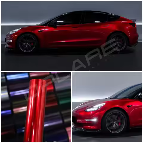 Highest quality PET Metal Soul Red vinyl candy red vinyl Glossy Metallic Vampire Red Vinyl Wrap ( PE