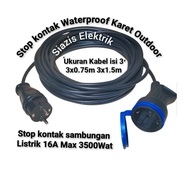 Waterproof Rubber Outdoor IP54 Waterproof Electrical Extension Cable 1.5 3 5 8 9 10 15 20 30 Meters 