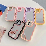 M099 Phone Case Mirror Ribbon Iph0ne 7/8/SE2020/SE2022 7plus/8plus X/XS Ip 11 12/12pro 13 14 11pro 1