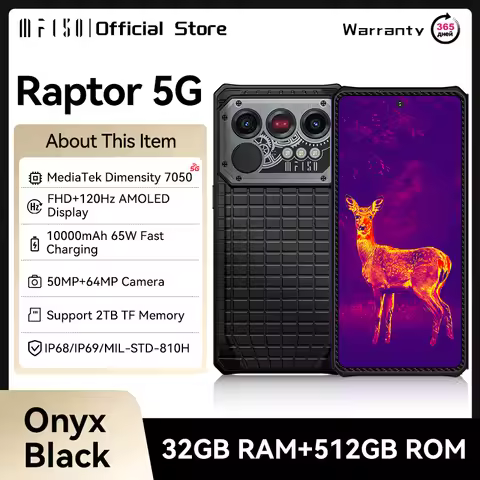 IIIF150 Raptor 5G Rugged Smartphone Android 14 Rugged Mobile Phone 6.78'' 120Hz AMOLED Display 16GB+