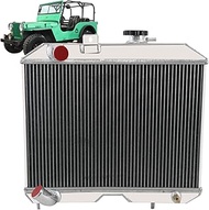 KUNTAUTOS 3 Row Aluminum Radiator for 1941-1952 1948 Jeep Willys CJ2 CJ-2A CJ3 M38 Ford GPW, #OEM 52