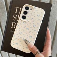 1pc TPU Material Spring Mist Blue Floral Pattern Fashionable Phone Case Compatible With Samsung Gala