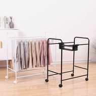 Pants Hangers Rolling Trolley Rack with 20 Hooks, Trouser Storage Rack Closet Organizer, Capable of Storing Jeans, Pants, Scarves, Skirts ( Black , White )