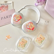 Cartoon butter bear Protective Case For Apple Airpods Max Earphone Case Clear Soft Silicone Headphone For Airpods Max Accessories