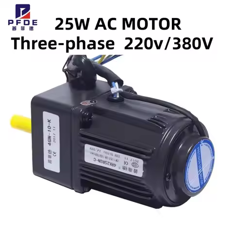 25W Micro AC Motor Three-phase 220v/380V 50/60hz Asynchronous Motor Induction Motor Shaft 10mm 1350R