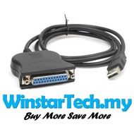 New USB to DB25 1284 Parallel 25 Pin Female Printer Cable Black