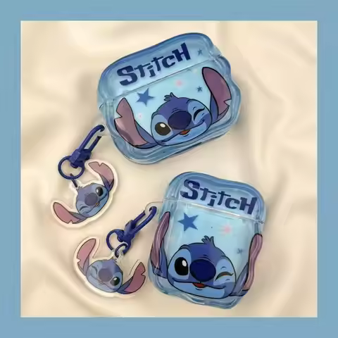 Cartoon Stitch Case for AirPods 4 Airpod 1 2 3 Pro Pro2 Bluetooth Earbuds Charging Box Protective Ea