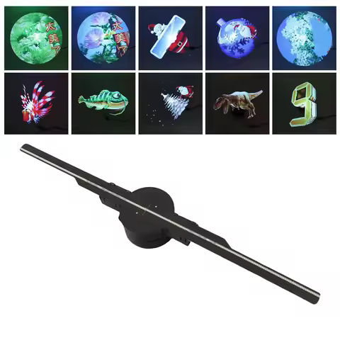 3D Hologram Fan 16.1in 2 Blades Hologram Projector Fan Customized Video Image Editing 224 LED Beads 