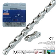 Nfox MTB Road Bike Chain 116/126 Links 8S 9S 10S 11S 12S Chain el half hollow sl ultralight links MT