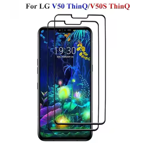 2Pcs Full Cover Screen Protective Glass For LG V50 ThinQ V40 Full Glue Tempered Glass For LG V50S V6