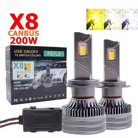X8 3color led H7 H1 H11 9005 Car LED Headlights Bulb Fog 9006 hb3 9012 Light Car LED Headlamp