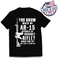 AR-15 ASSAULT RIFFLE T-SHIRT 2ND SECOND AMENDMENT PRO GUN RIGHTS 3 PERCENTER