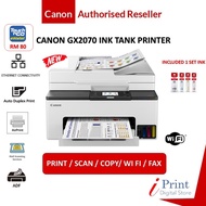 Canon MAXIFY Wireless GX2070 Printer - Print Scan Copy Fax WiFi - GI-75 BK CMY - All Pigment Inks - 