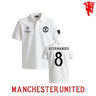 เสื้อยืดโปโล Manchester united club เสื้อยืดฟุตบอลคอปก แขนสั้น MU English Premier League ผ้ากีฬายืดอ