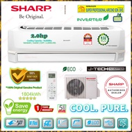 Sharp 2.0hp Inverter Air Conditioner AHX18BED & AUX18BED J-Tech Inverter ((5 Star Energy Rating))
