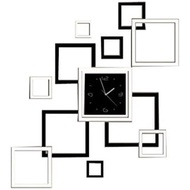Ruid Home Living Room Square Designed DIY Wall Sticker Digital Clock Silver Tone Black (id: ace 6f4 