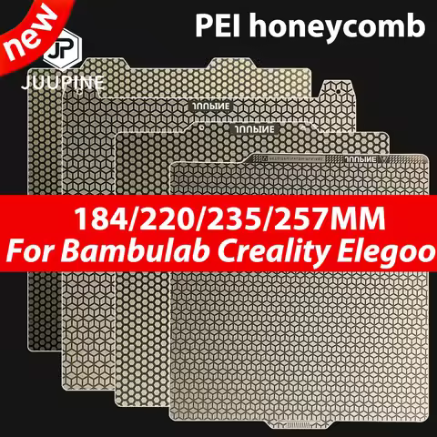 PEI Honeycomb Build Plate For Bambu Lab P1P/P1S/X1/X1C/A1 Double Sided PEI Spring Steel Sheet For Cr