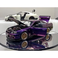 Autoart 77403 1/18 Scale NISSAN SKYLINE GT-R (R34) V-SPEC II W/ BBS LM WHEELS (MIDNIGHT PURPLE III)