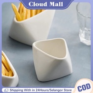 Ceramic French Fries Cup Fries Bowl French Fries Porselen White Porcelain French Fry Holder