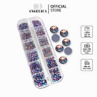 16-Slotted Mesh Foot Stones Nail Light Amethyst AB Nail Studs ANGELICA 840