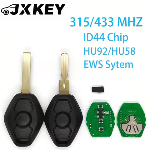 JXKEY ID44Chip for BMW Remote Car Key EWS System Keyless 315/433MHz Compatible with E38 E39 E46 X3 X