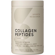 Sports Research Collagen Peptides for Women & Men - Hydrolyzed Type 1 & 3 Collagen Powder Protein Su
