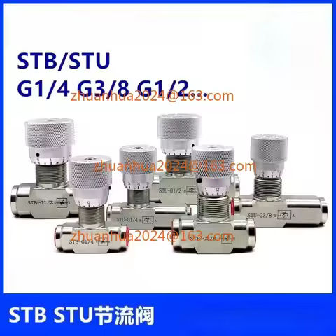 1PC Flow Control Valve STU STB Hydraulic Throttle Valve One-way/Two-Way G1/4 G3/8 G1/2 G3/4 G1