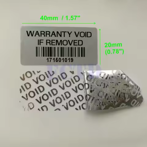 100pcs Warranty Sticker Warranty VOID If Removed With Barcode Numbers 40x20mm Security Seal Tamper P