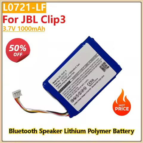 L0721-LF 3.7V 1000mAh Battery For JBL Clip 3 Bluetooth Speaker Lithium Polymer High Quality