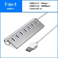 KEBETEME 9-in-2 USB 3.2 HUB 10Gbps Data Transfer Aluminum Alloy USB Docking Station USB Splitter wit