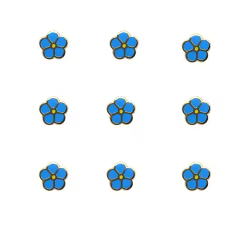 9 PCS Masonic Lapel Pin - FORGET ME NOT Lapel Pin Freemason Blue Flower Symbol Badges with Clutch, 0