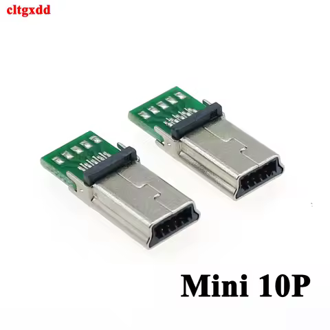 cltgxdd 1-5piece Micro Mini USB Male 10 Pin USB 10Pin PCB Connector Flat Plug Adapter For MP3 MP4 So