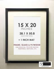 15x20 Inches +1 Inch Mat Wall Frame - Picture Frame - Photo Frame