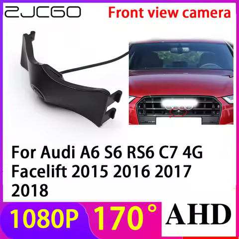 ZJCGO AHD 1080P LOGO Car Parking Front View Camera Waterproof for Audi A6 S6 RS6 C7 4G Facelift 2015