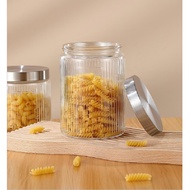 [Nice product] Large Glass Jar Capacity 900ml To 2 Liters With Swirling Stainless Steel Lid for Spic