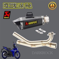 ท่อแต่ง exciter155vva ท่อเอกซ์ไซเตอร์155วีวีเอ ท่อakrapovic shortyเคฟล่า ชุดฟูล ตรงรุ่น เสียงแน่นทุ้