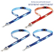 Boeing BOEING Dual Color Phantom B737 B787 Easy Buckle B777 Lanyard ID Card Holder Polyester Busines