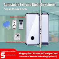 Tuya Smart Glass Door Lock Fingerprint Lock Bluetooth Digital Password Lock Door Lock (No Drilling Required)Remote Control