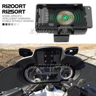 For BMW R1200RT R1250RT Wireless Charging Navigation Bracket GPS Navigator USB Phone Charger Holder 