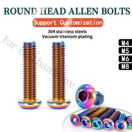304 Stainless Steel Magic Color Ball Head Hexagon Socket Head Screw, Ball Head Screw Locomotive Scre