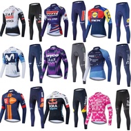 2025 Tour de France Team Road Mountain Bike Cycling Jersey Suit Spring Autumn Winter Fleece Long-Sle