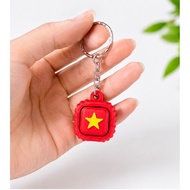 Vietnamese flag-shaped clicker keychain - stress-relieving clicker keychain
